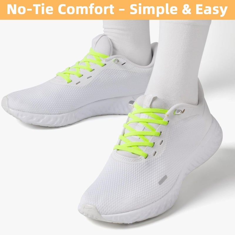 Stepace 2 Pairs Elastic No Tie Shoe Laces for Kids and Adults Sneakers, Stretch Flat Tieless Shoestrings - Image 2